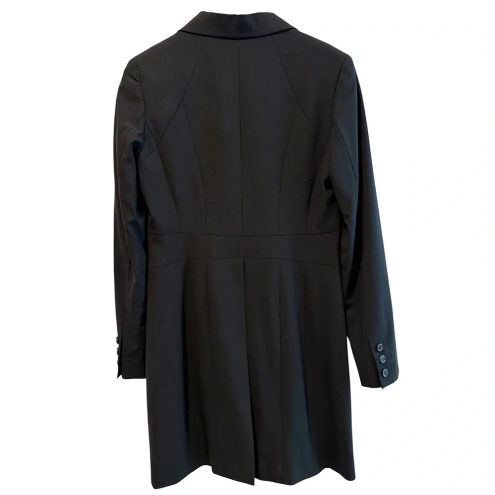 Express Long Sleeve Women’s Single Button Longline Blazer Navy Blue Size 6‎